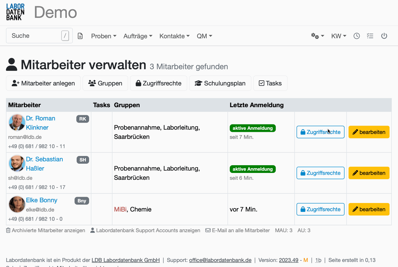 Zugriffsrechte für Mitarbeiter, Gruppen und Rollen in Laborsoftware managen