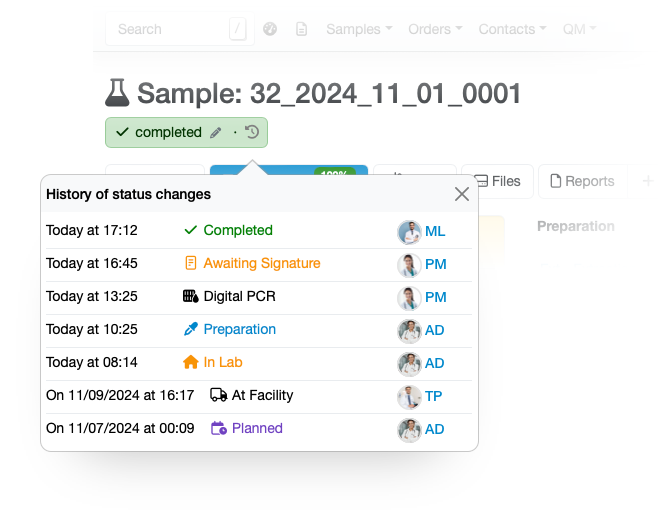 status stracking
