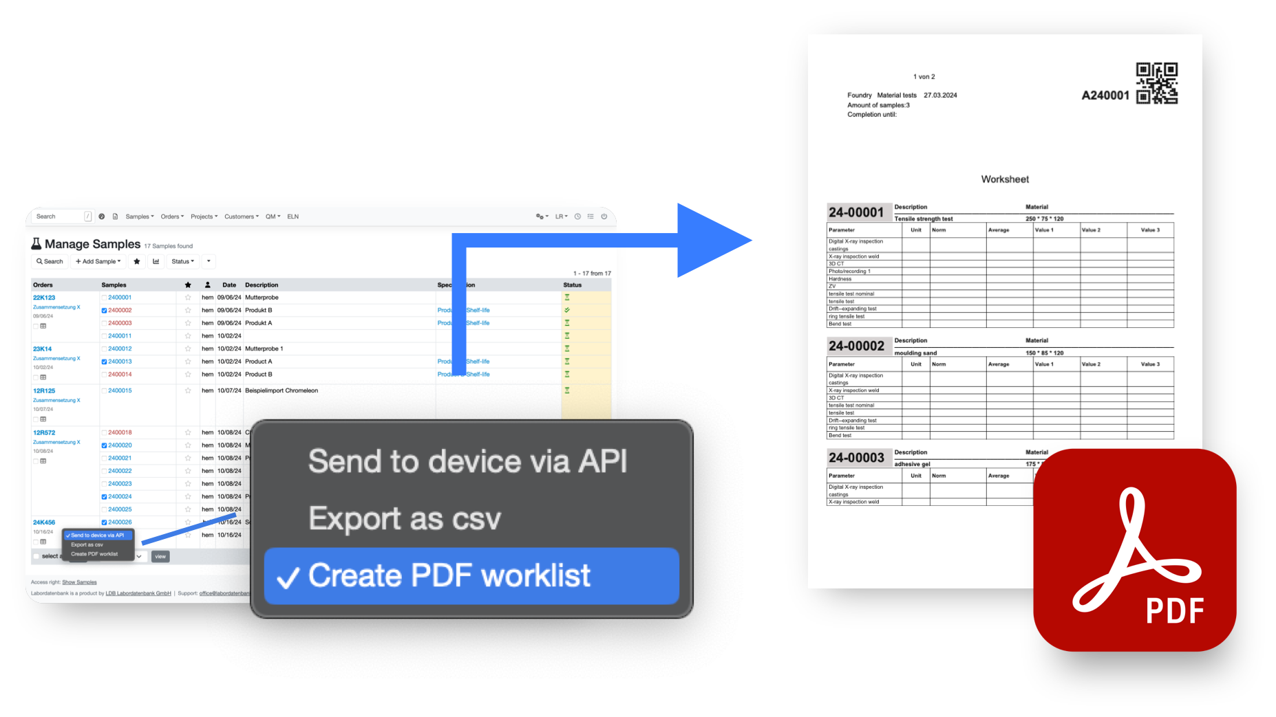 worklist export
