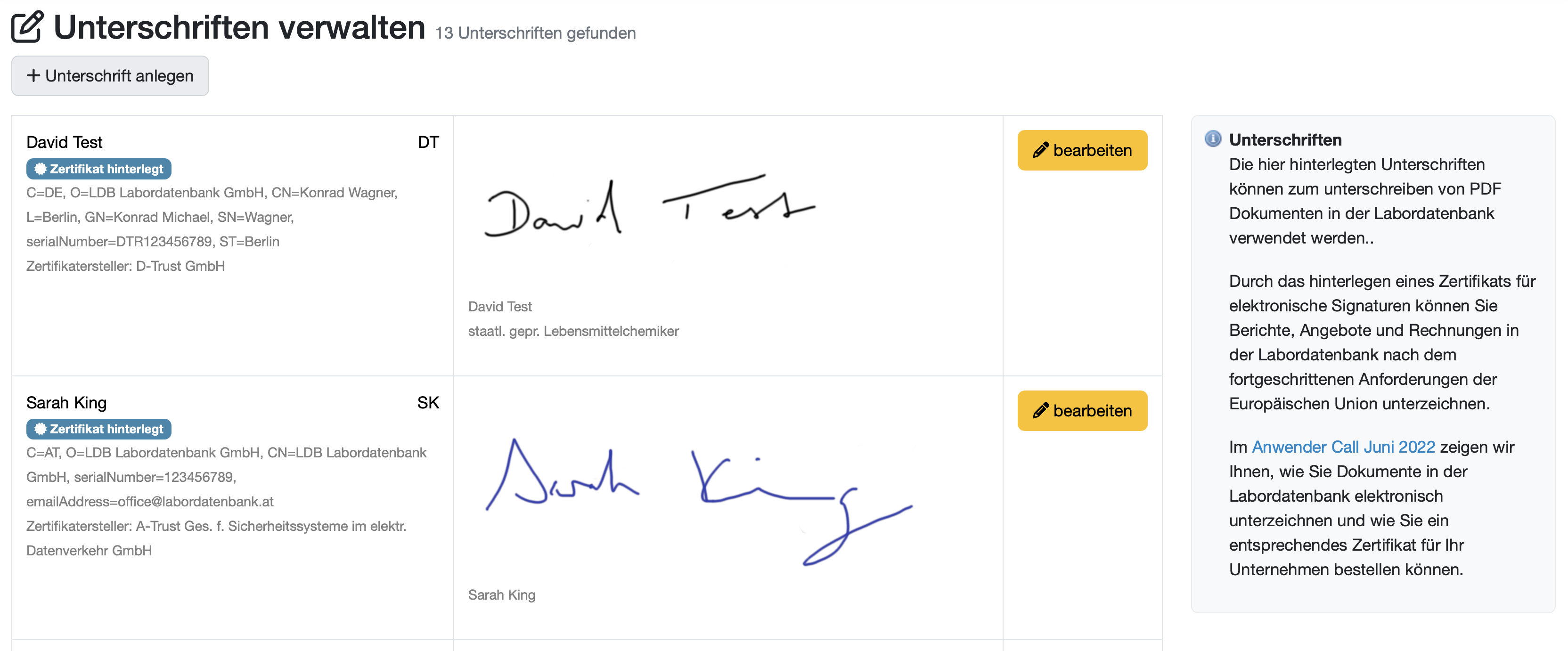 Neuausfertigung eines Prüfberichts mit automativer Versionierung im LIMS